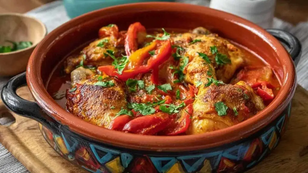 Poulet Basquaise à l'Ancienne 1 poulet basquaise ancienne recette traditionnelle cocotte 1 Poulet Basquaise à l'Ancienne