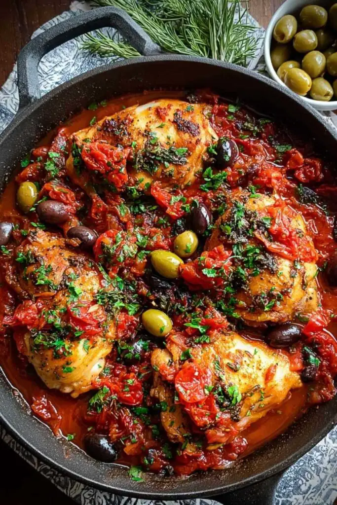 poulet puttanesca recette italienne proteine Poulet à la Puttanesca