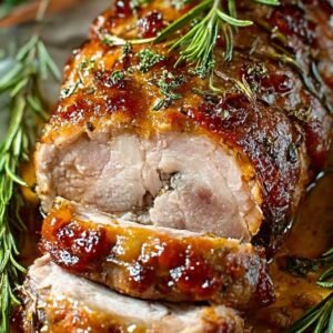 Rôti de Porc Toscane 3 Rôti de porc toscan doré avec marinade aux herbes