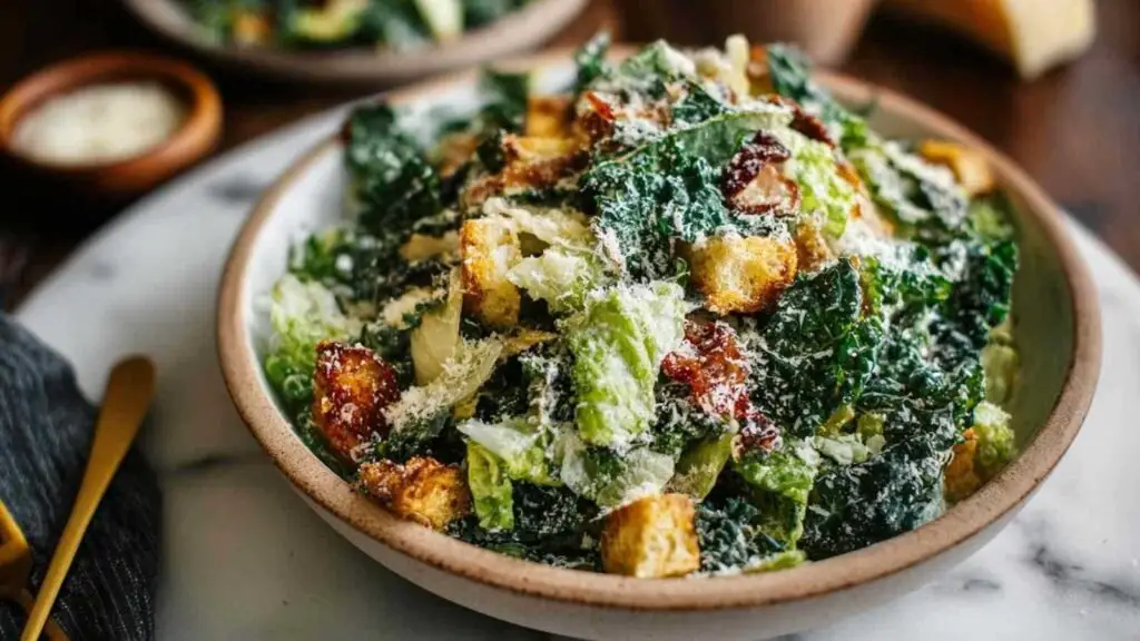 Salade César au Chou Kale et Ail Rôti 1 salade cesar chou kale ail roti recette francaise Salade César au Chou Kale et Ail Rôti