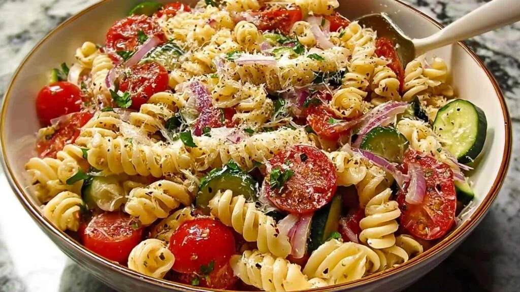 Salade de Pâtes Italienne Rapide 1 salade pates italienne rapide recette complete 1 Salade de Pâtes Italienne Rapide