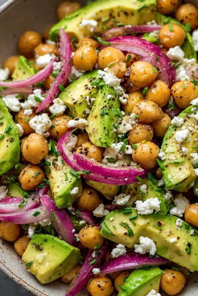 Salade de Pois Chiches Avocat Féta 2 salade pois chiches avocat feta complete Salade de Pois Chiches Avocat Féta