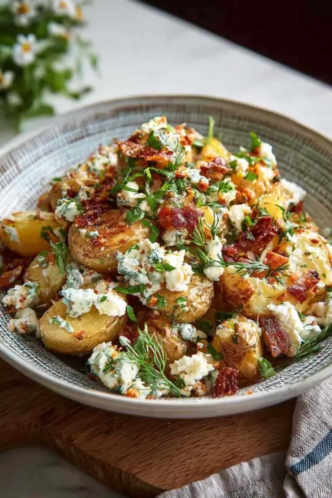 Salade de Pommes de Terre Écrasées Croustillantes 2 salade pommes terre ecrasees 1 Salade de Pommes de Terre Écrasées Croustillantes
