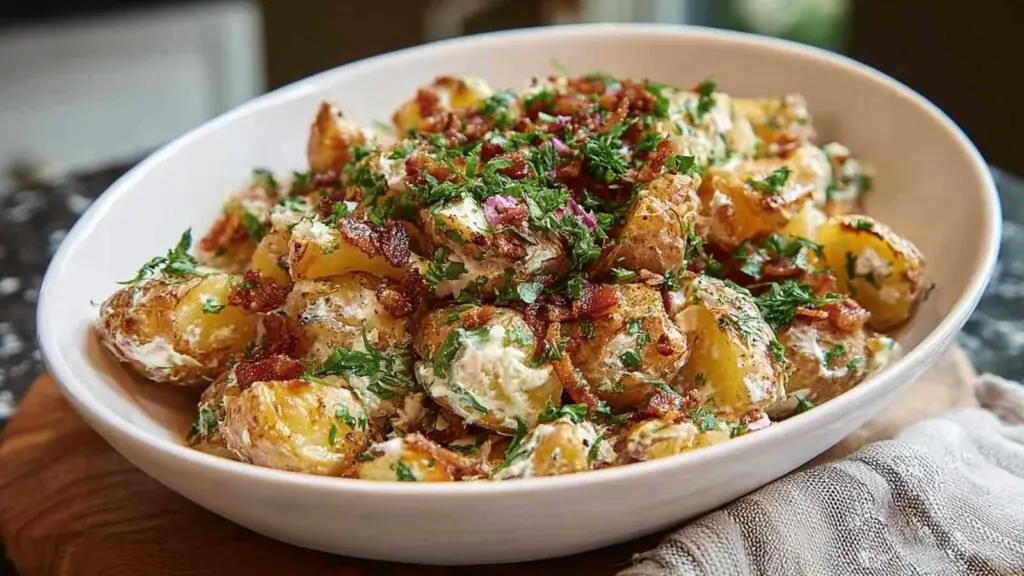 Salade de Pommes de Terre Écrasées Croustillantes 1 salade pommes terre ecrasees Salade de Pommes de Terre Écrasées Croustillantes