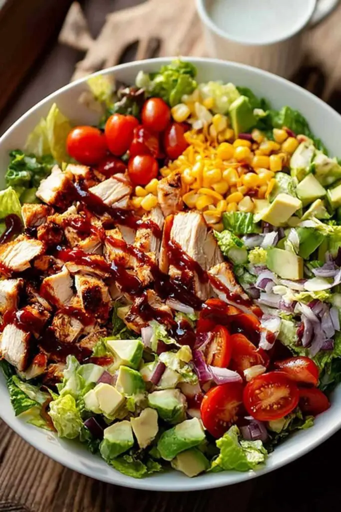 salade poulet bbq hachee recette facile Salade de Poulet BBQ Hachée
