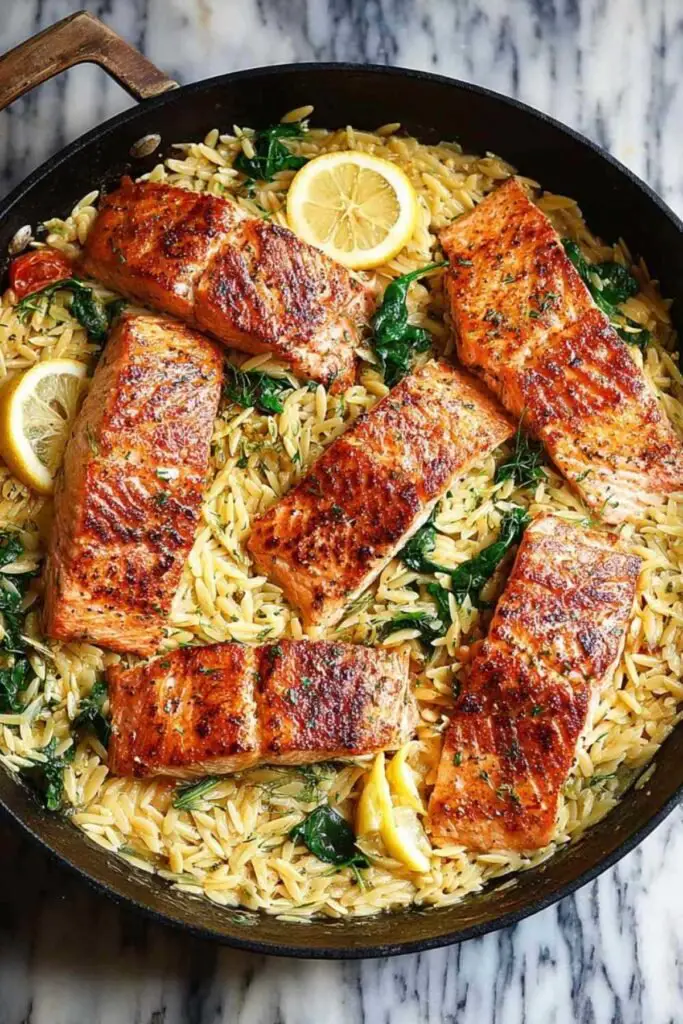 saumon orzo citron une poele fini Saumon à l'orzo au citron en une poêle