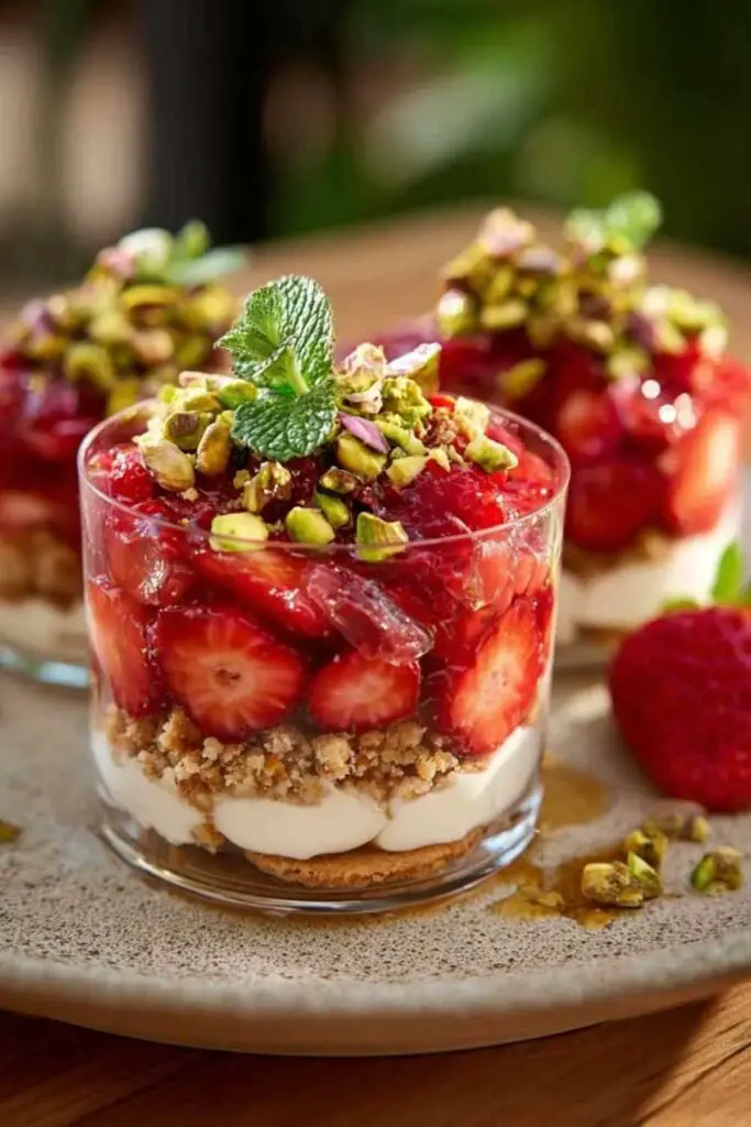 Tartare de Fraises Pistaches Sablés 2 tartare fraises pistaches sables dessert frais Tartare de Fraises Pistaches Sablés