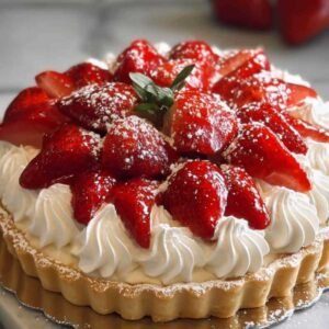 Tarte Fraises Chantilly 3 Tarte aux fraises chantilly avec pâte sablée dorée