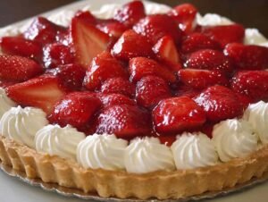 Tarte aux fraises chantilly avec pâte sablée dorée