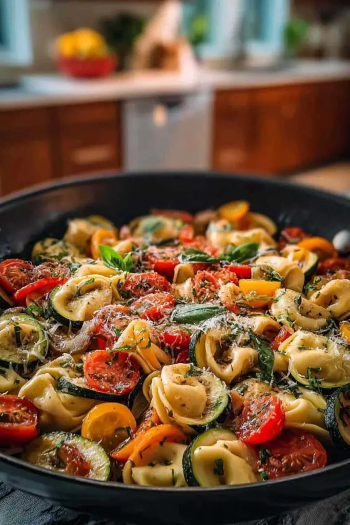 tortellini fromage legumes ete colores 1 Tortellini au Fromage aux Légumes d'Été