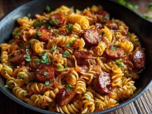 pates-saucisse-bbq-epicee