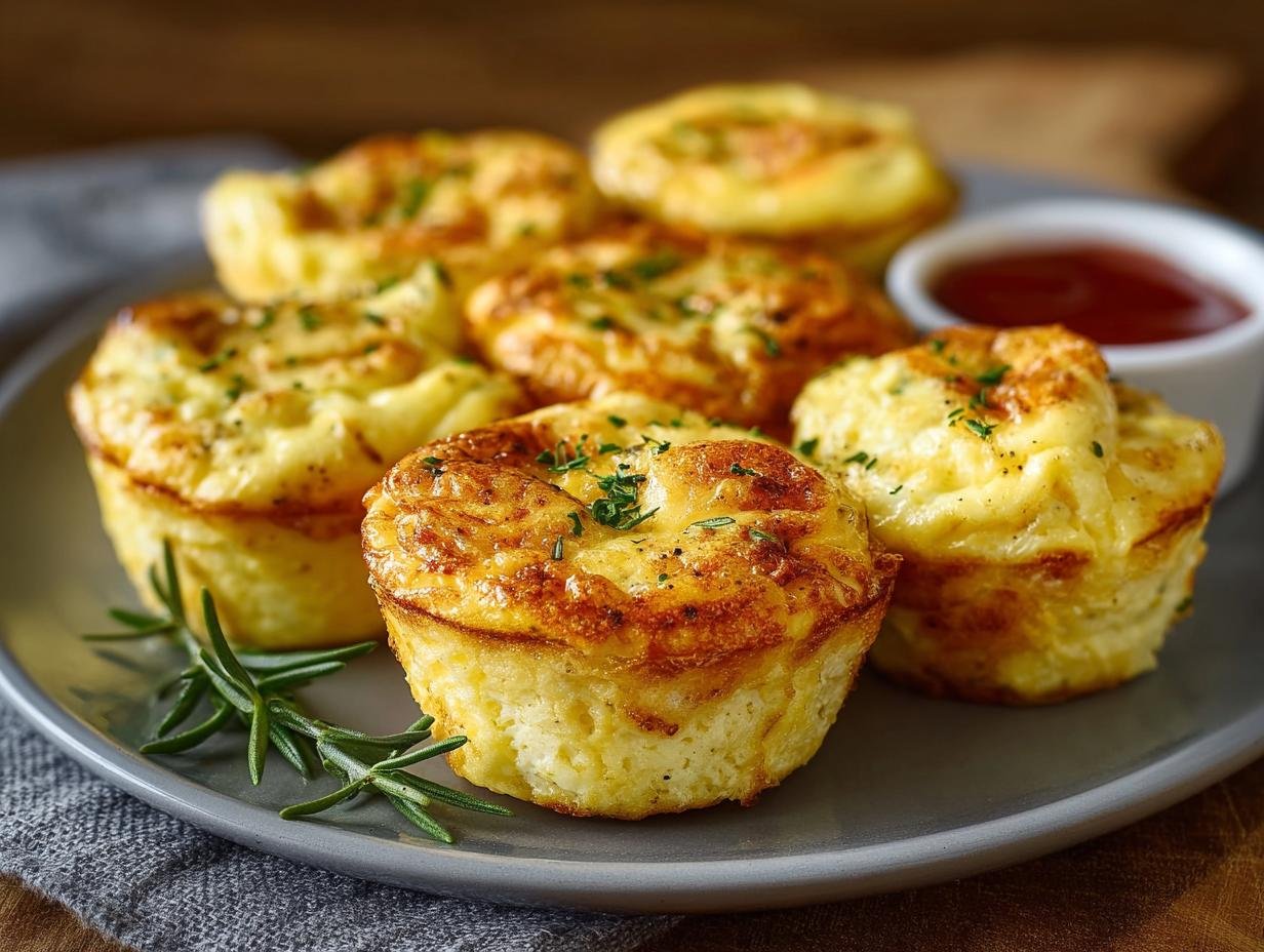 Gros plan sur des bouchées d'œufs au fromage cottage, garnies d'herbes, prêtes à être dégustées.