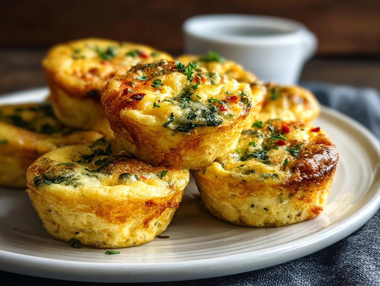 Gros plan sur des bouchées d'œufs protéinées garnies d'herbes et de poivre rouge concassé.