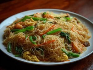 Nouilles de Riz Frites : 1 plat express savoureux nouilles-de-riz-frites-crevettes-legumes